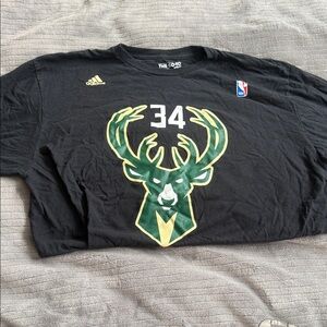 Adidas Kids Black and Green NBA Deer Graphic Jersey